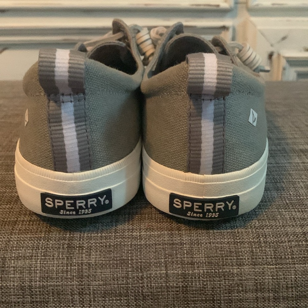Sperry Women's Gray Canvas Sneakers - Picture 2 of 5